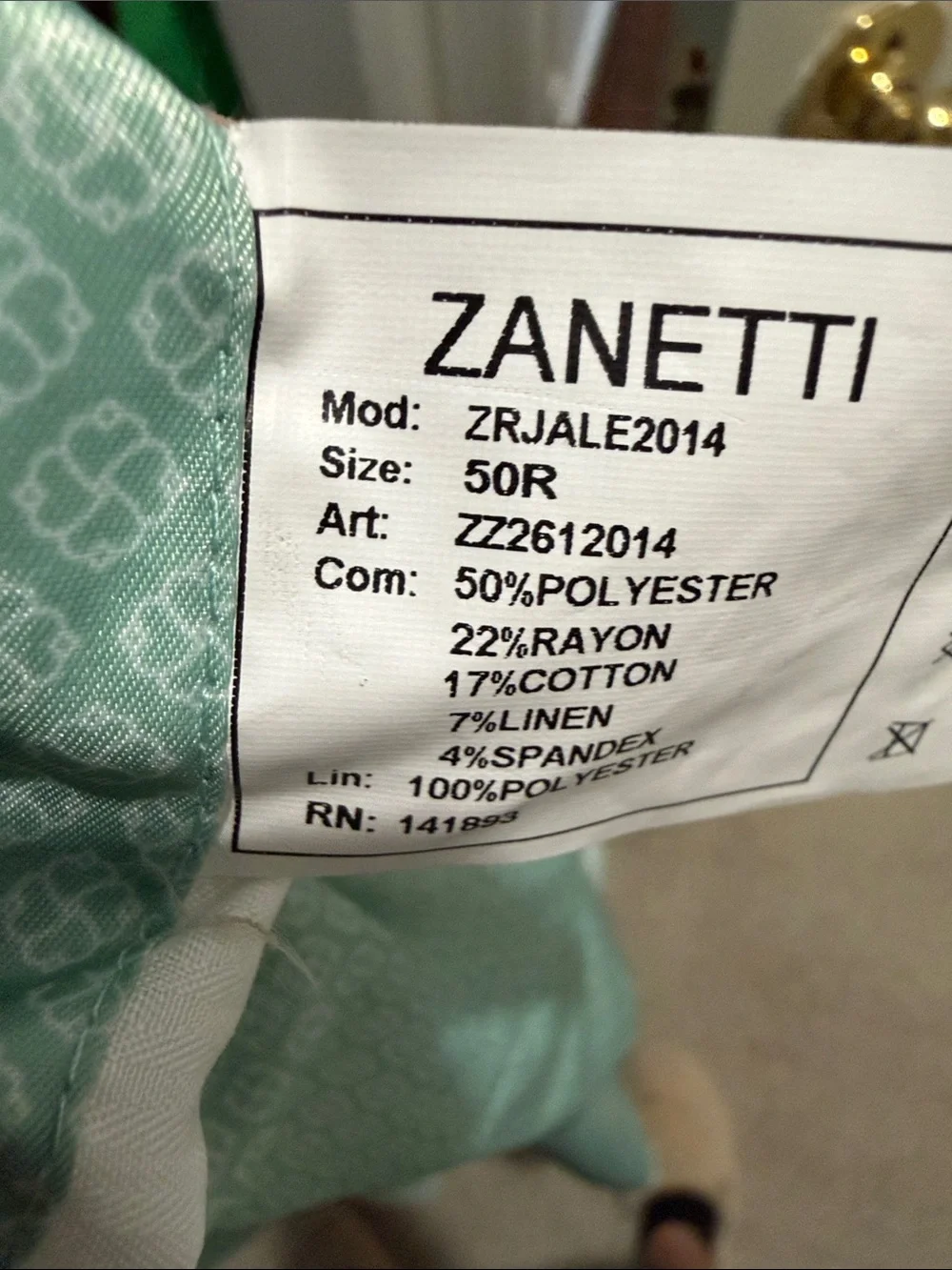 Zanetti Tailored Mint Green Textured Blazer - Lightweight Single-Breasted